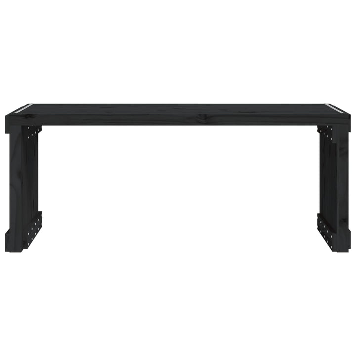 havebænk 212,5x40,5x45 cm udvideligt design massivt fyr sort