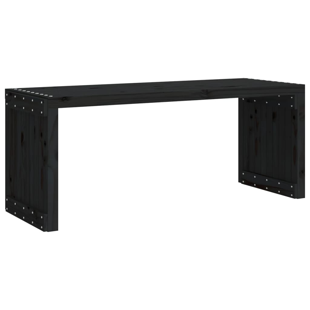 havebænk 212,5x40,5x45 cm udvideligt design massivt fyr sort