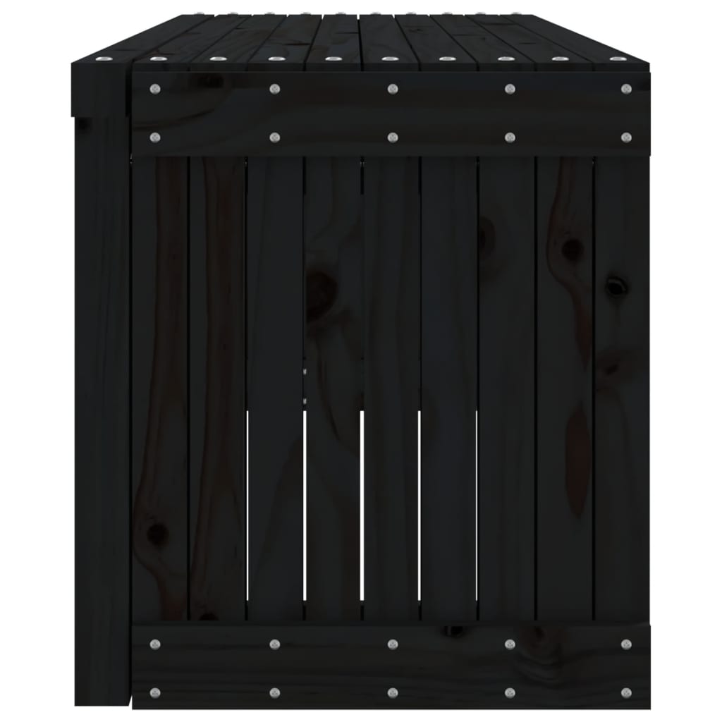havebænk 212,5x40,5x45 cm udvideligt design massivt fyr sort
