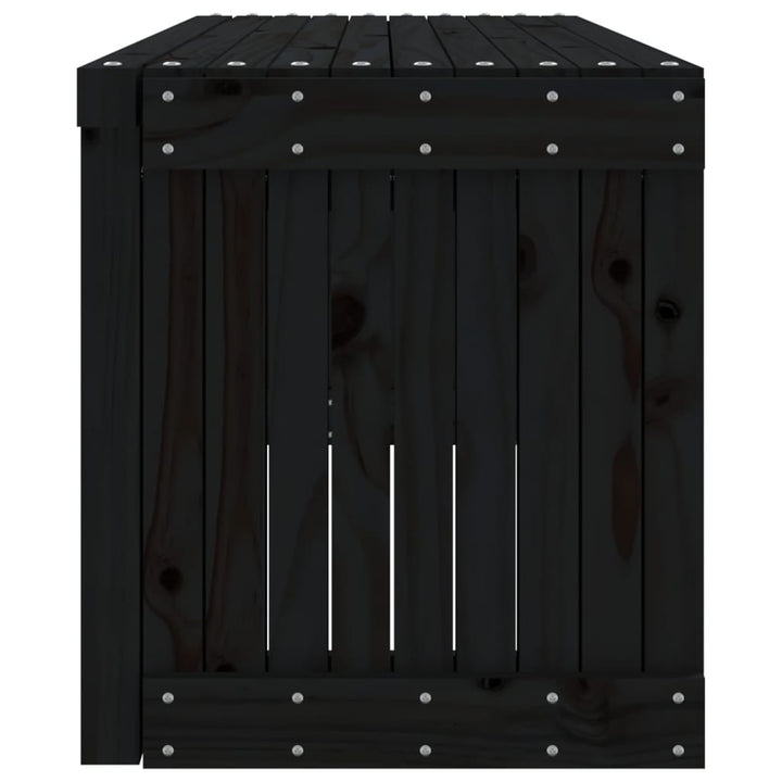 havebænk 212,5x40,5x45 cm udvideligt design massivt fyr sort