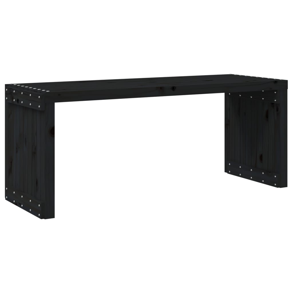 havebænk 212,5x40,5x45 cm udvideligt design massivt fyr sort