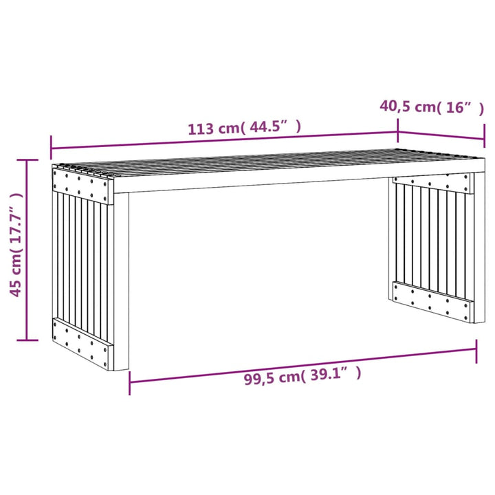 havebænk 212,5x40,5x45 cm udvideligt design massivt douglasgran