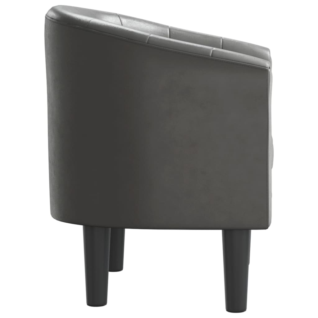 lænestol ægte læder grå