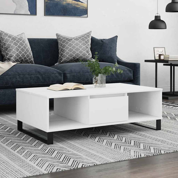 sofabord 104x60x35 cm konstrueret træ hvid