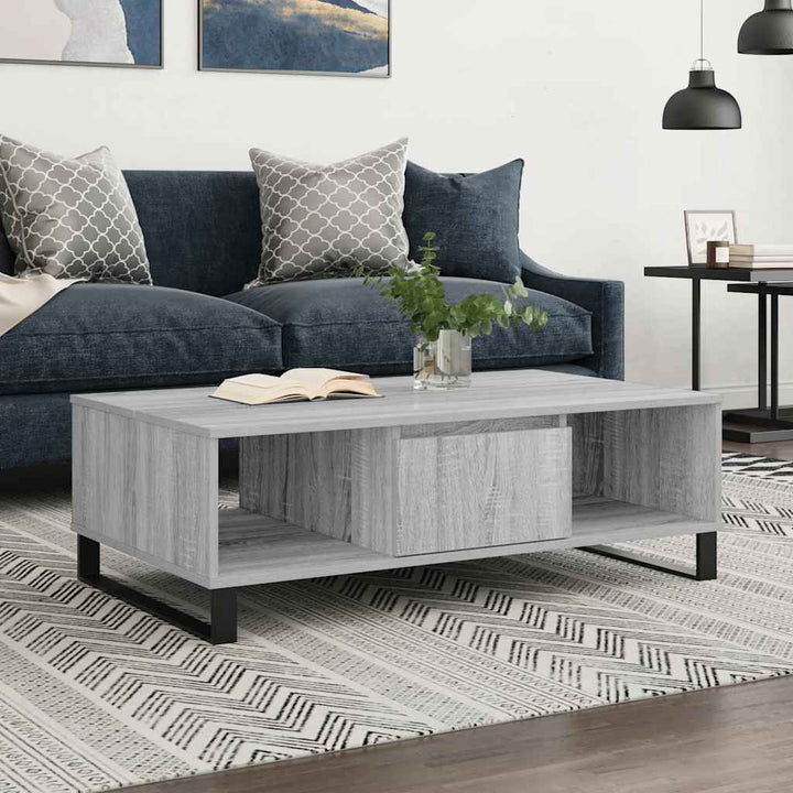 sofabord 104x60x35 cm konstrueret træ grå sonoma-eg