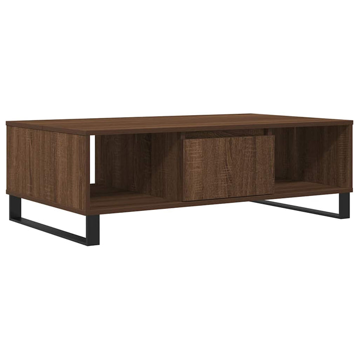 sofabord 104x60x35 cm konstrueret træ brun egetræsfarve