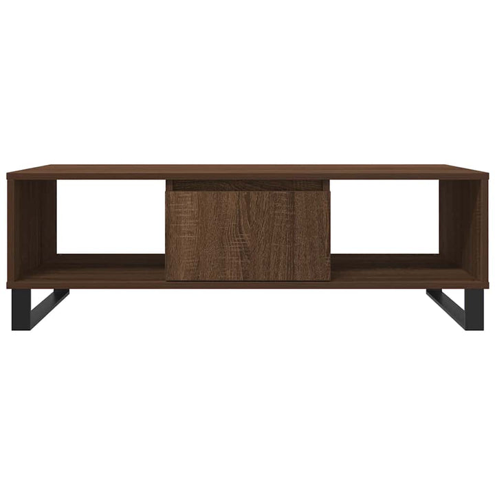 sofabord 104x60x35 cm konstrueret træ brun egetræsfarve