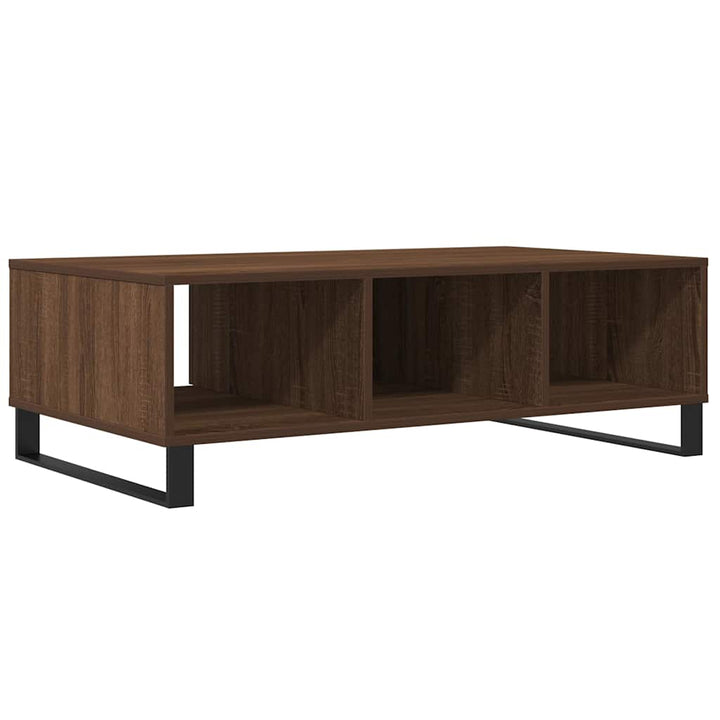sofabord 104x60x35 cm konstrueret træ brun egetræsfarve