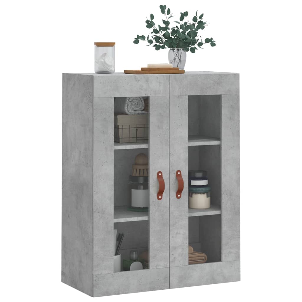 væghængt skab 69,5x34x90 cm konstrueret træ betongrå