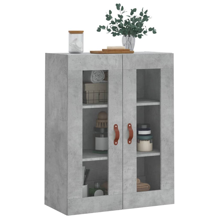 væghængt skab 69,5x34x90 cm konstrueret træ betongrå