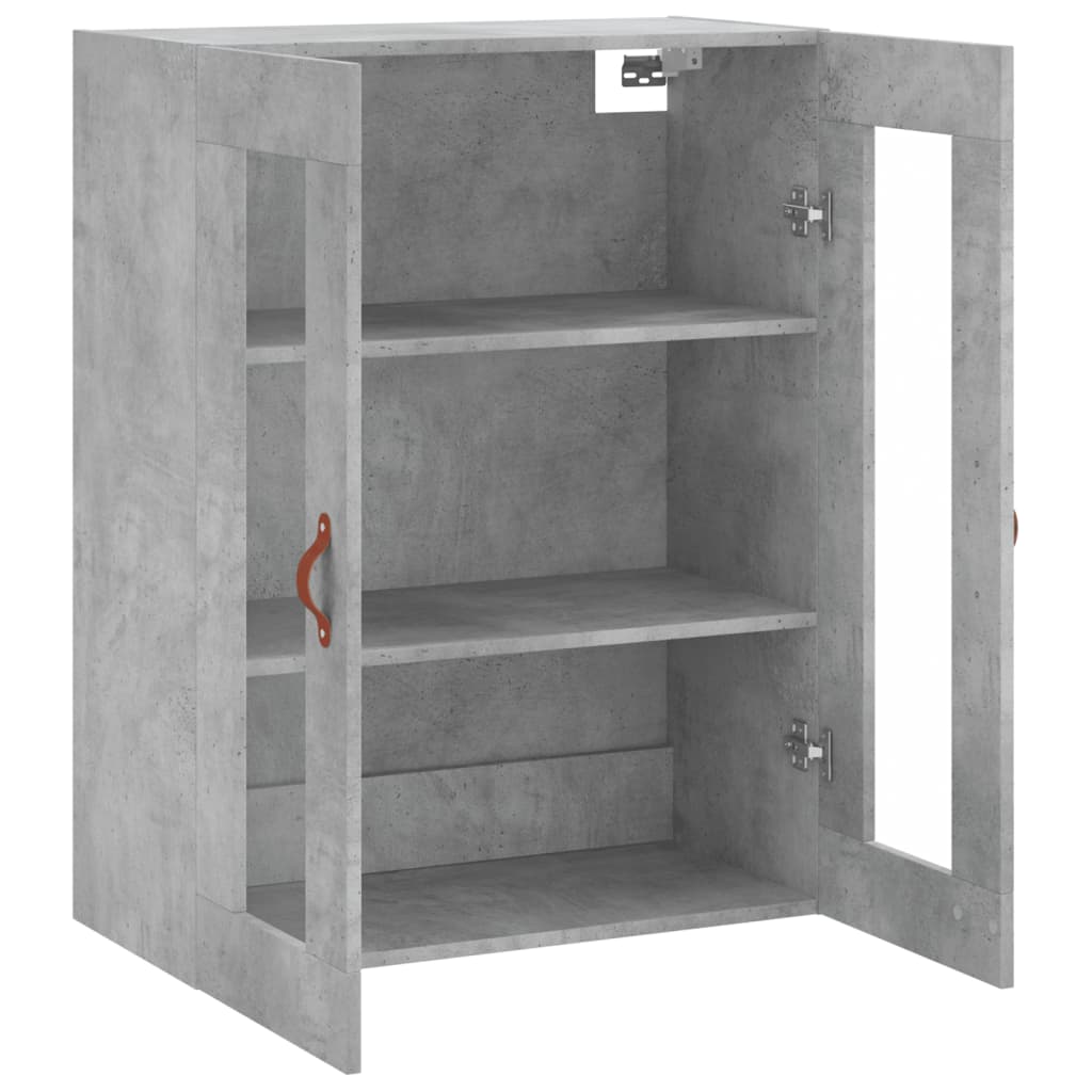væghængt skab 69,5x34x90 cm konstrueret træ betongrå