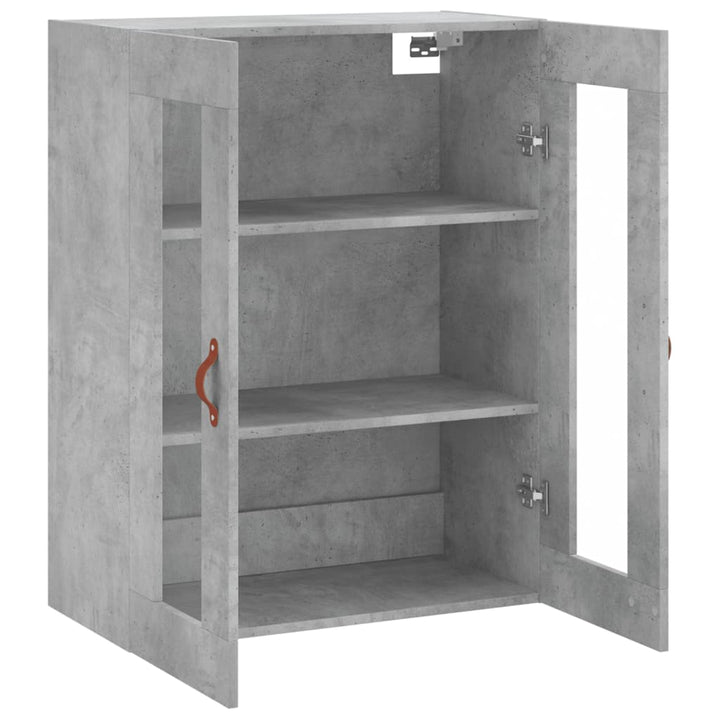 væghængt skab 69,5x34x90 cm konstrueret træ betongrå