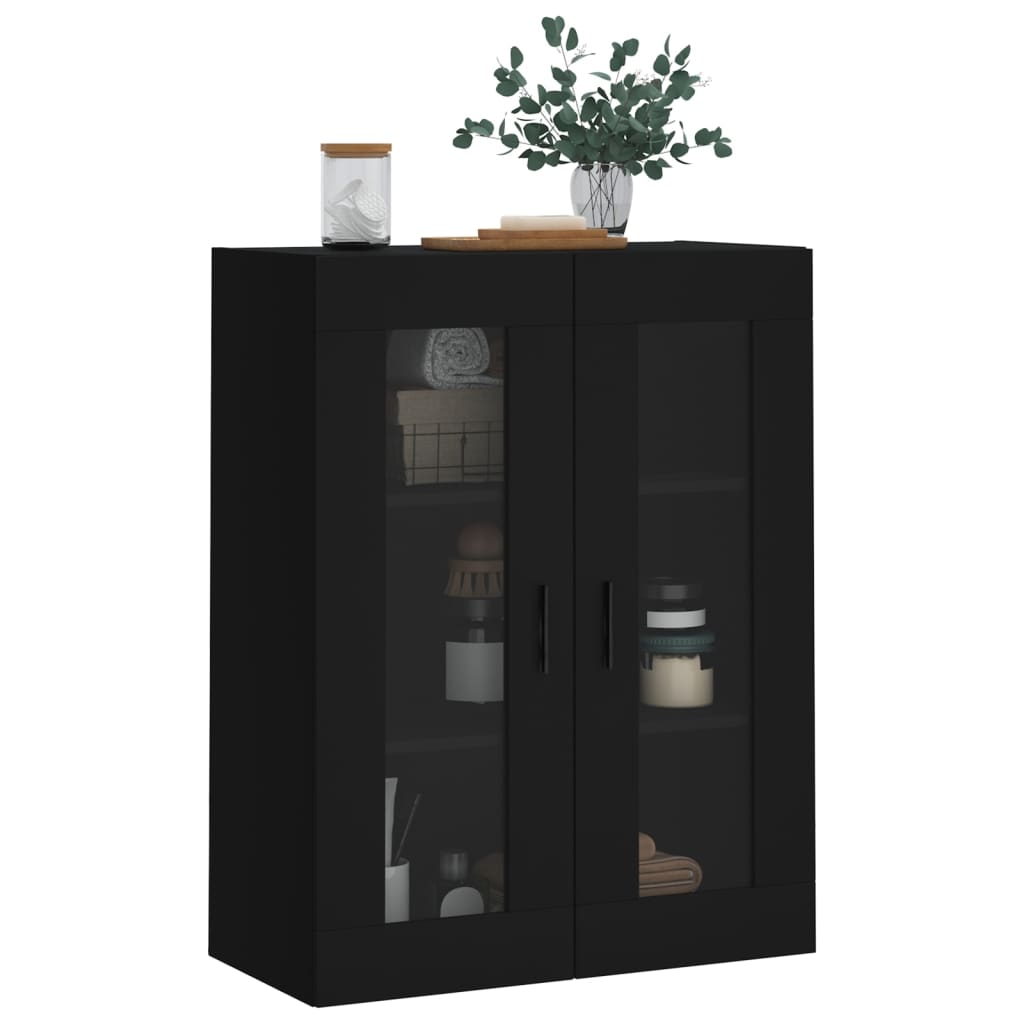 væghængt skab 69,5x34x90 cm sort