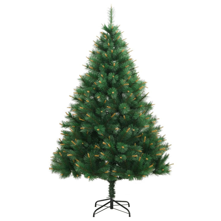 kunstigt juletræ med juletræsfod 210 cm hængslet
