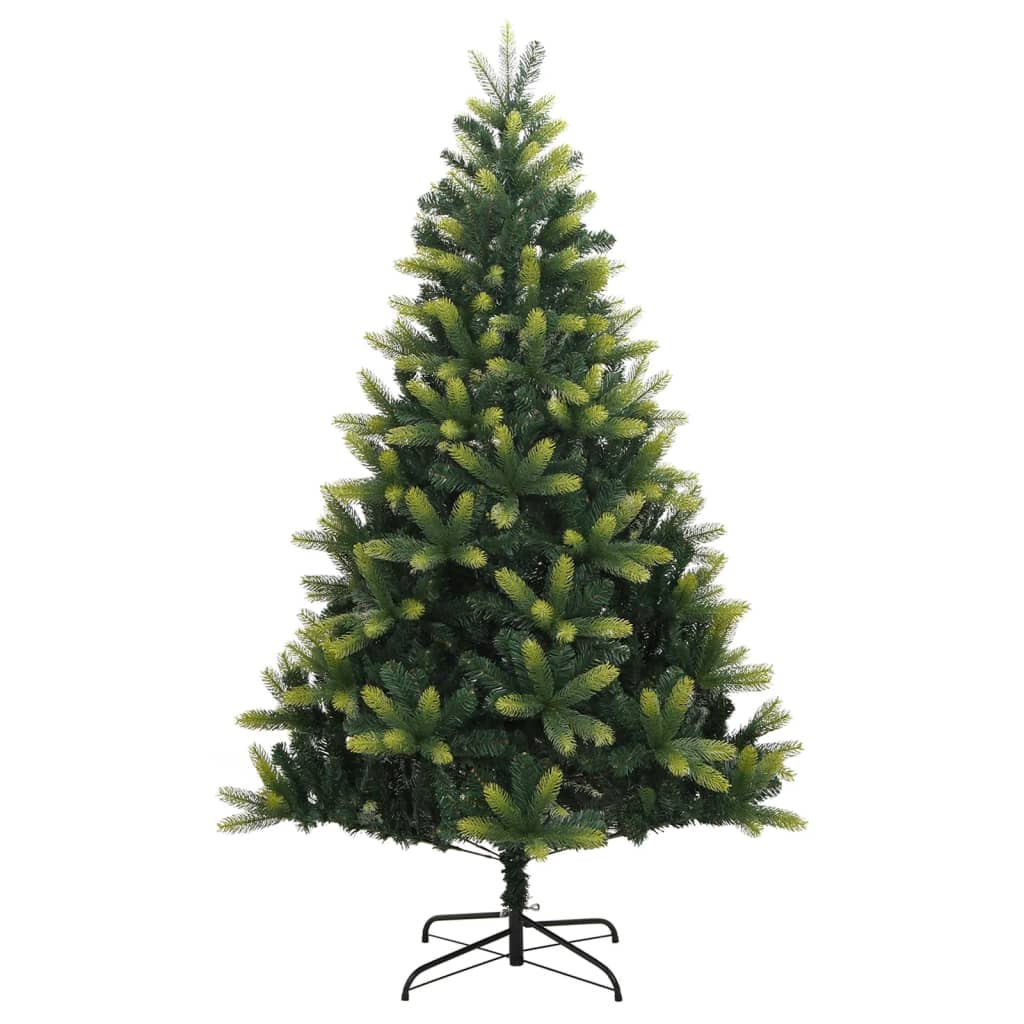 kunstigt juletræ med juletræsfod 210 cm hængslet