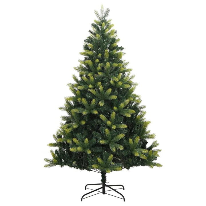 kunstigt juletræ med juletræsfod 210 cm hængslet