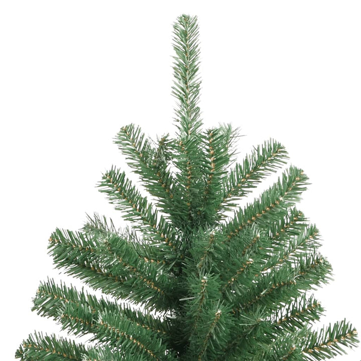 kunstigt juletræ med juletræsfod 210 cm hængslet grøn