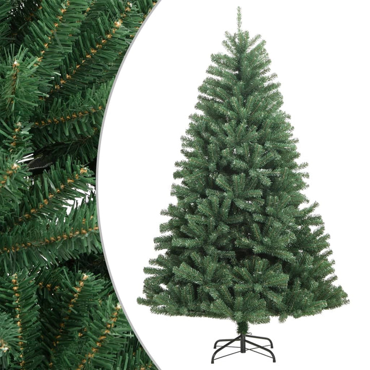 kunstigt juletræ med juletræsfod 240 cm hængslet grøn