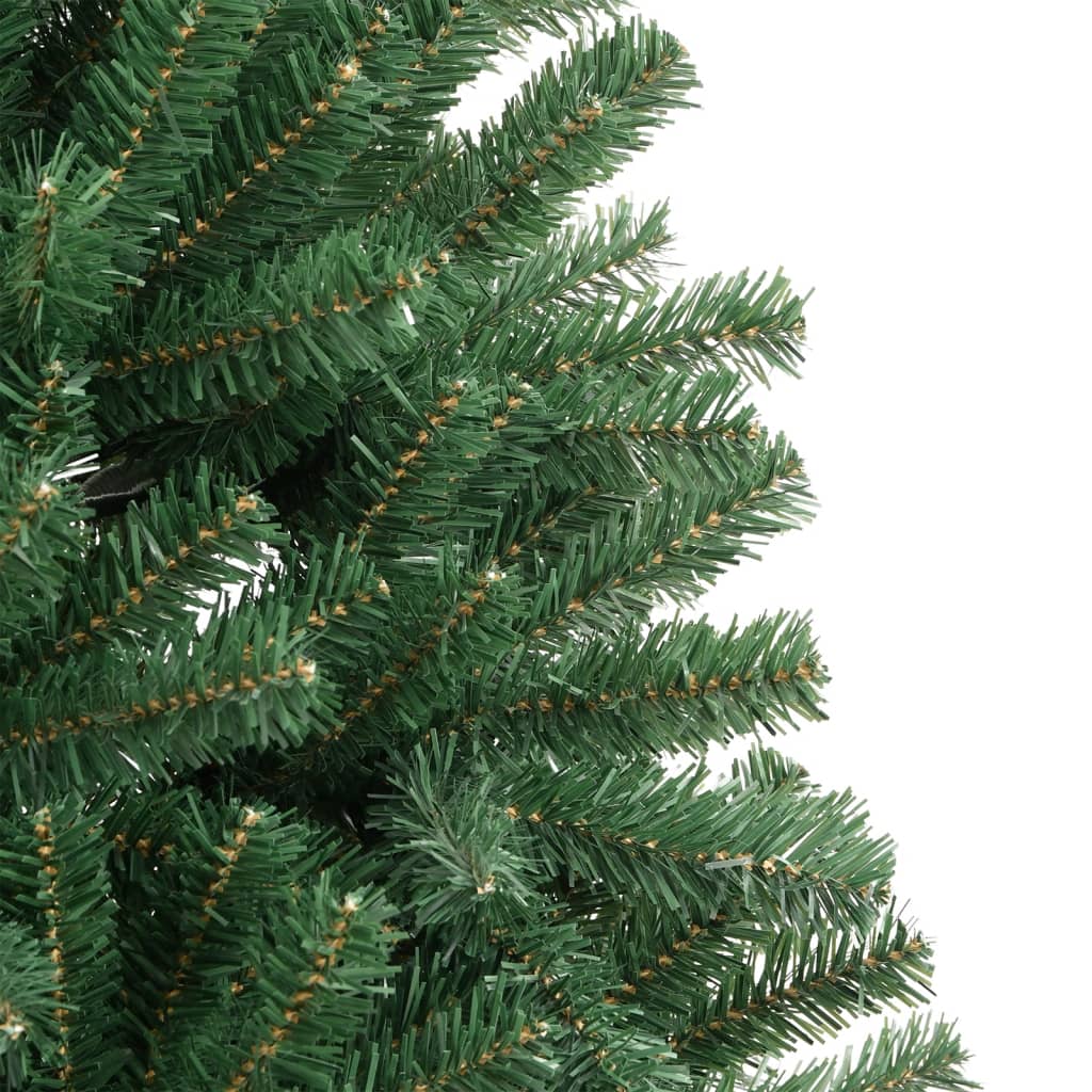 kunstigt juletræ med juletræsfod 240 cm hængslet grøn