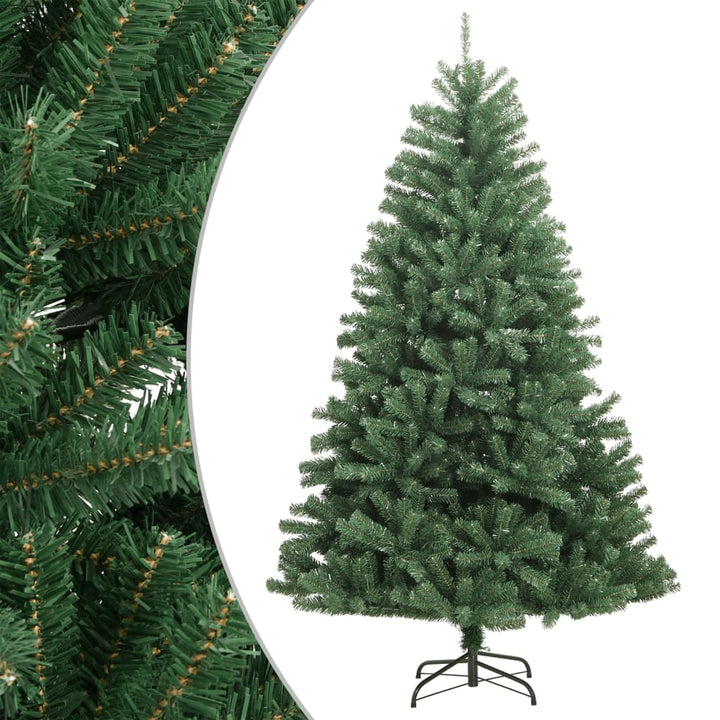 kunstigt juletræ med juletræsfod 270 cm hængslet grøn