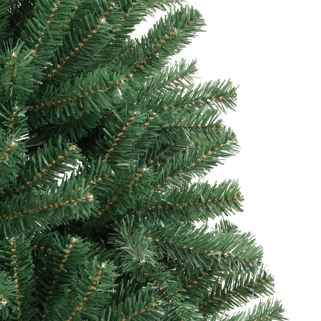 kunstigt juletræ med juletræsfod 270 cm hængslet grøn