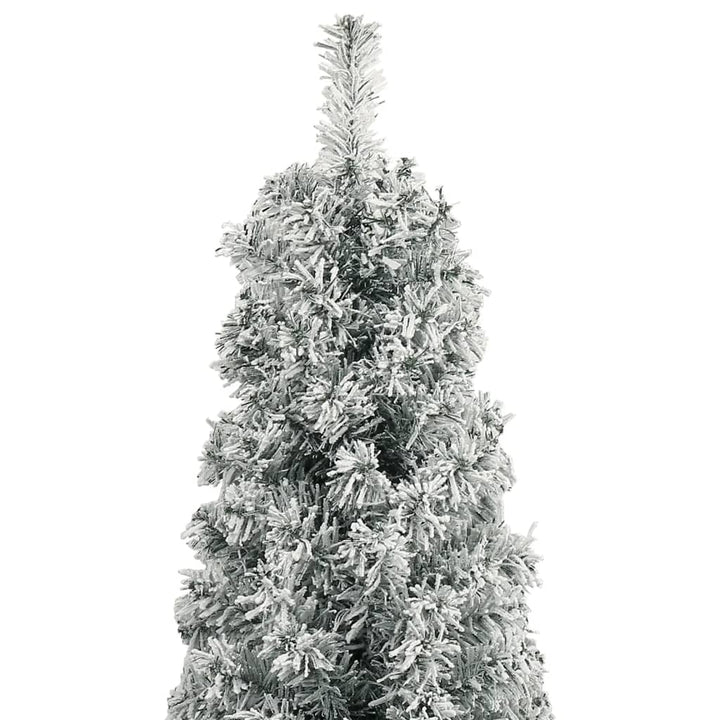 smalt juletræ med juletræsfod og sne 300 cm PVC