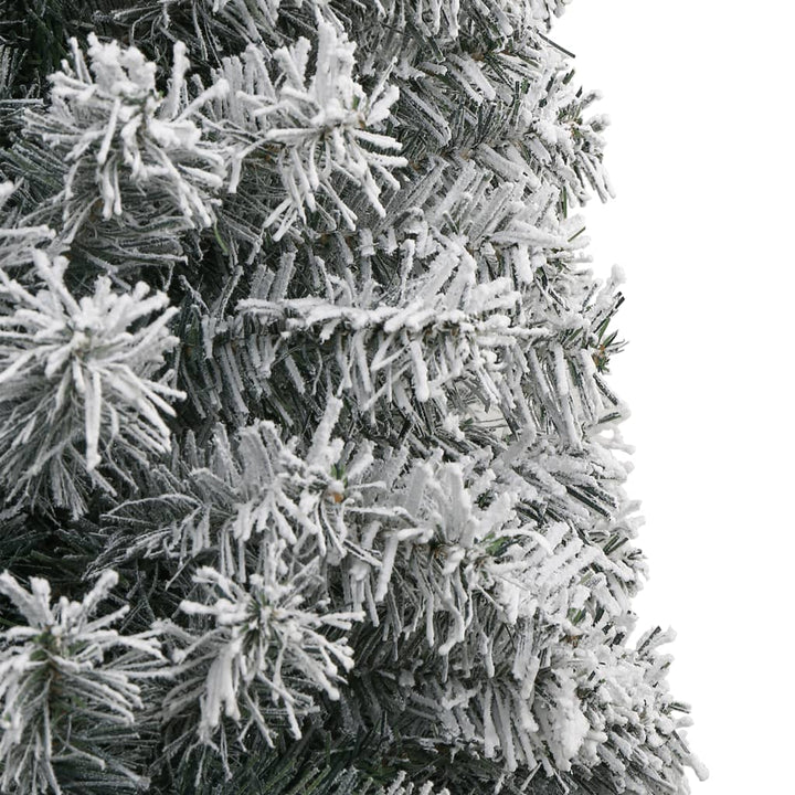 smalt juletræ med juletræsfod og sne 300 cm PVC