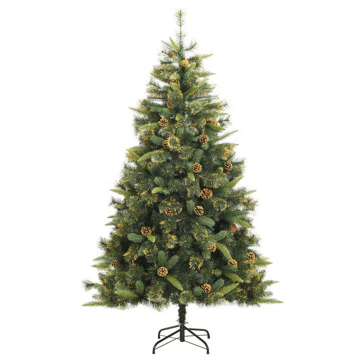 kunstigt juletræ med grankogler 240 cm hængslet