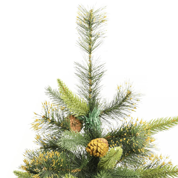 kunstigt juletræ med grankogler 240 cm hængslet