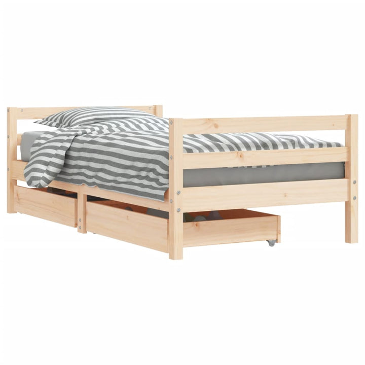 sengeramme til juniorseng 80x160 cm massivt fyrretræ