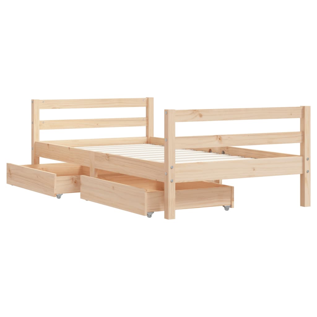 sengeramme til juniorseng 80x160 cm massivt fyrretræ