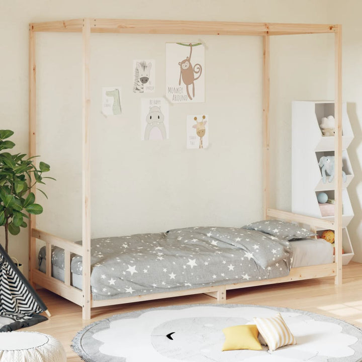 sengeramme til juniorseng 90x190 cm massivt fyrretræ