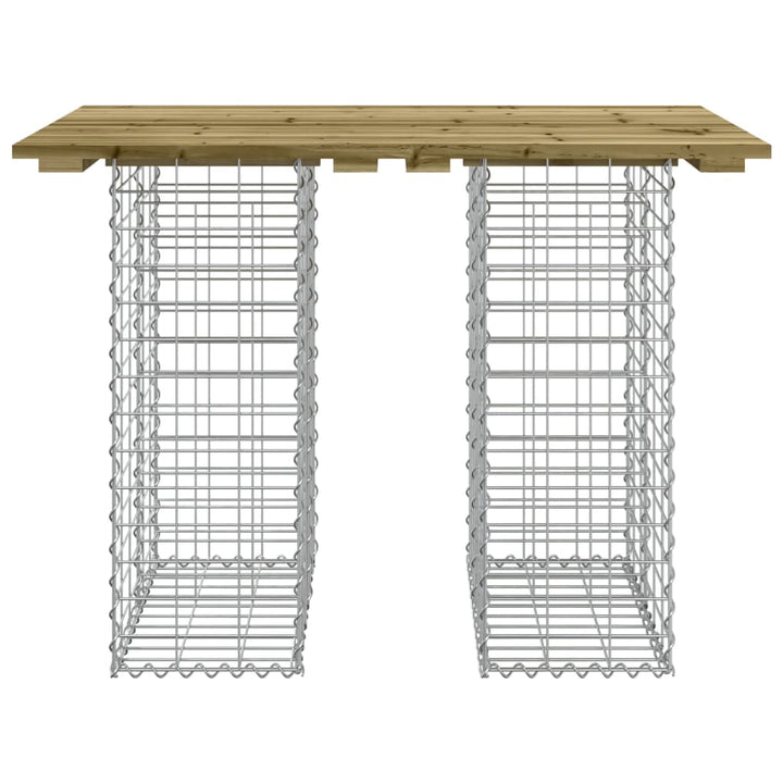 havebænk med gabiondesign 100x70x72 cm imprægneret fyrretræ