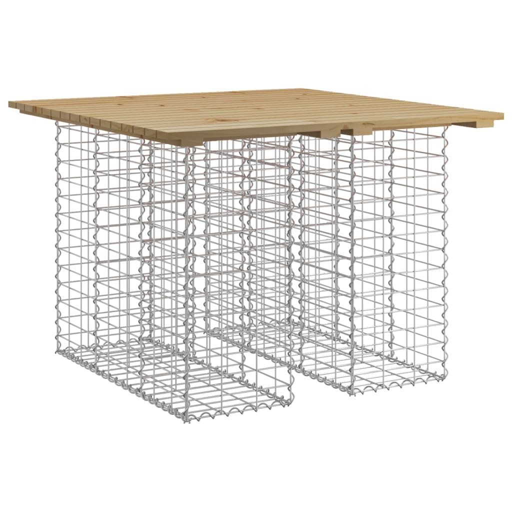 havebænk med gabiondesign 100x102x72 cm imprægneret fyrretræ