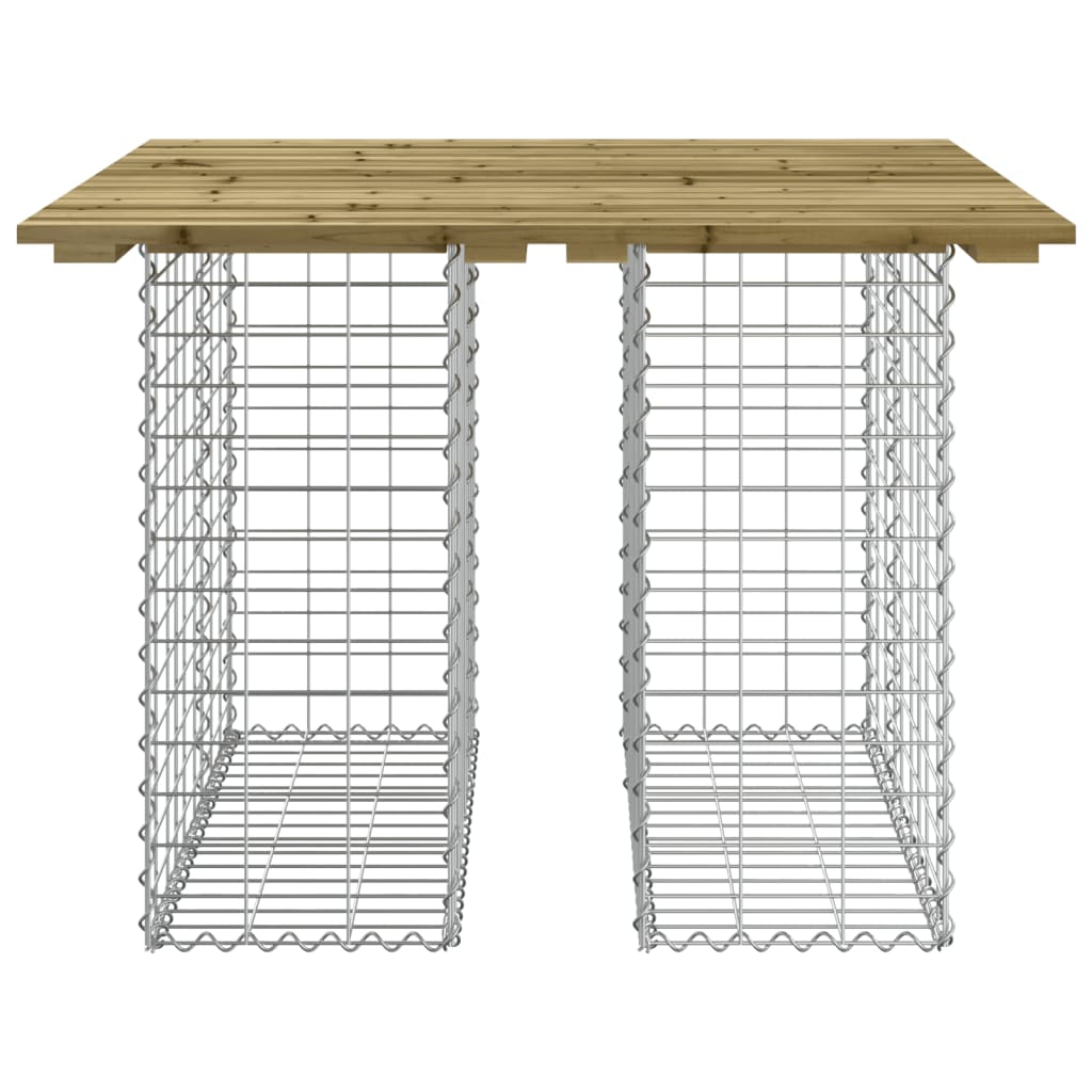 havebænk med gabiondesign 100x102x72 cm imprægneret fyrretræ
