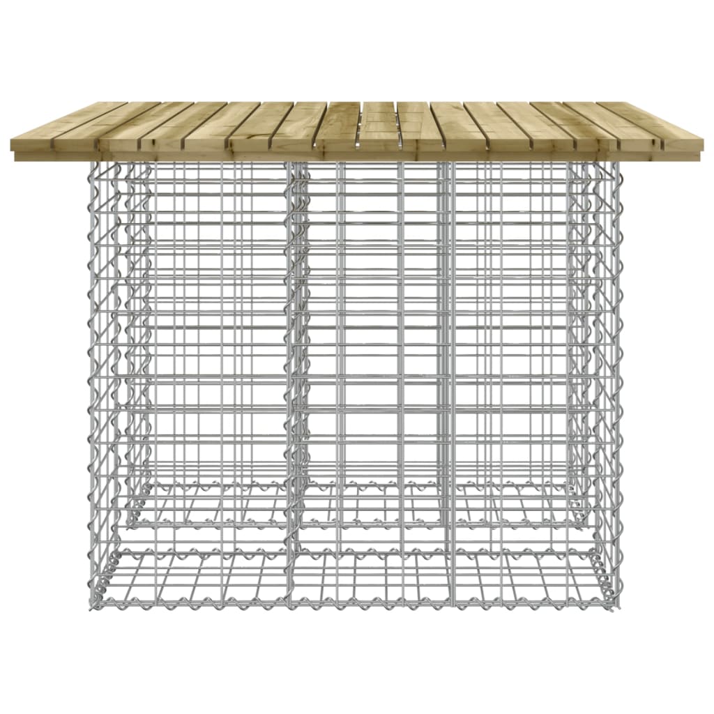 havebænk med gabiondesign 100x102x72 cm imprægneret fyrretræ