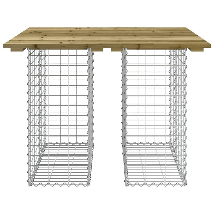 havebænk med gabiondesign 100x102x72 cm imprægneret fyrretræ