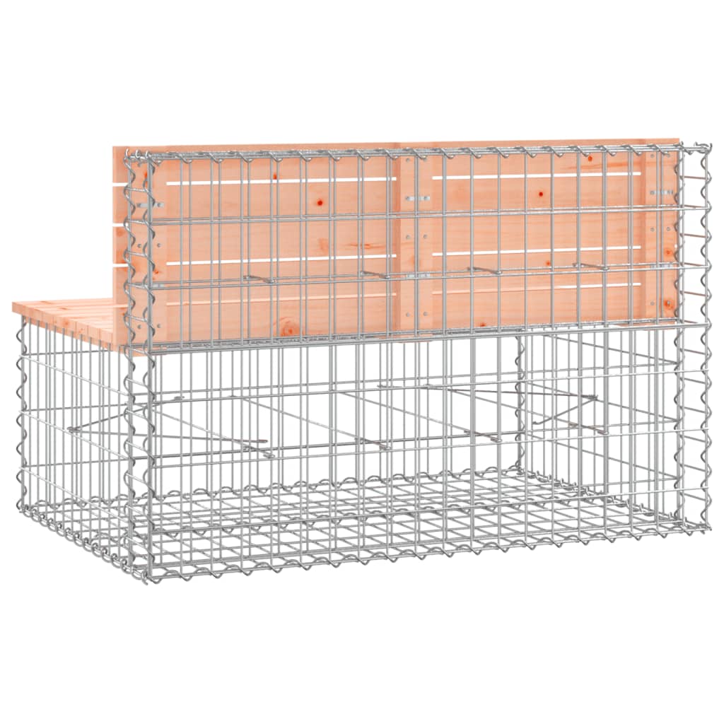 havebænk med gabiondesign 103x70x65 cm massivt douglasgran