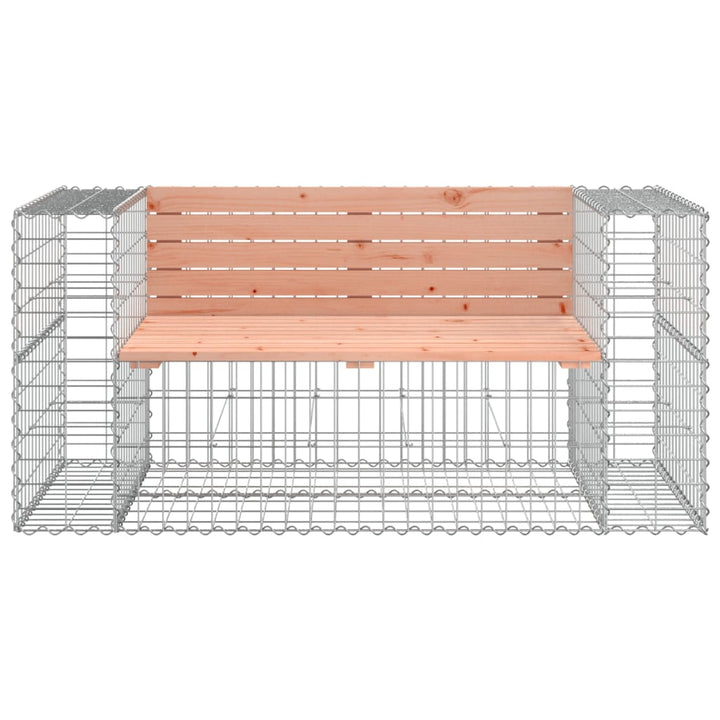 havebænk med gabiondesign 143x71x65,5 cm massivt douglasgran