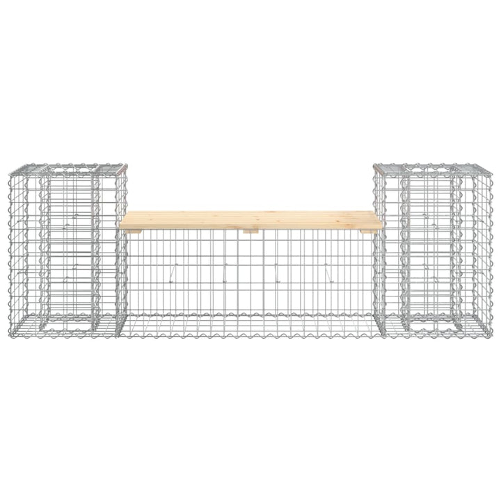 havebænk med gabiondesign 183x41x60,5 cm massivt fyrretræ
