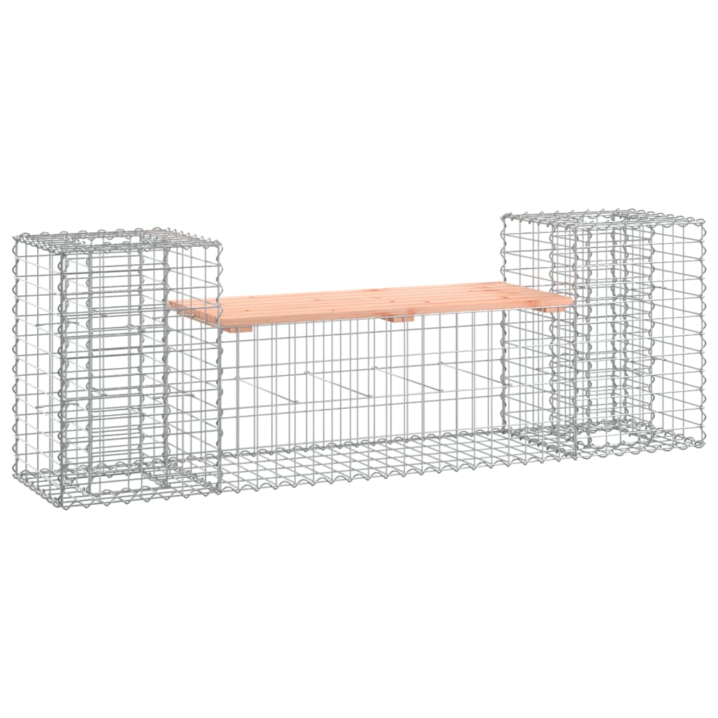 havebænk med gabiondesign 183x41x60,5 cm massivt douglasgran