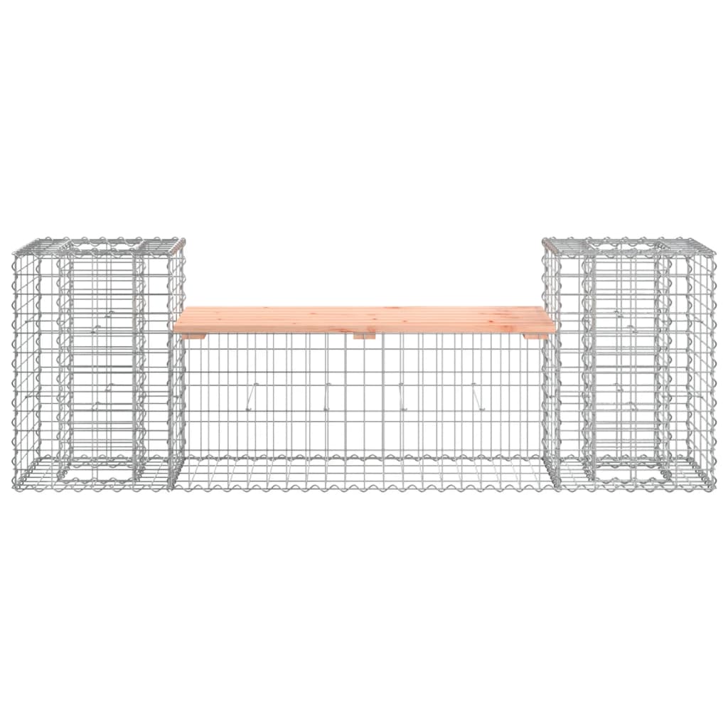 havebænk med gabiondesign 183x41x60,5 cm massivt douglasgran