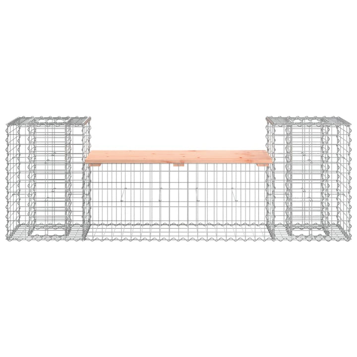 havebænk med gabiondesign 183x41x60,5 cm massivt douglasgran
