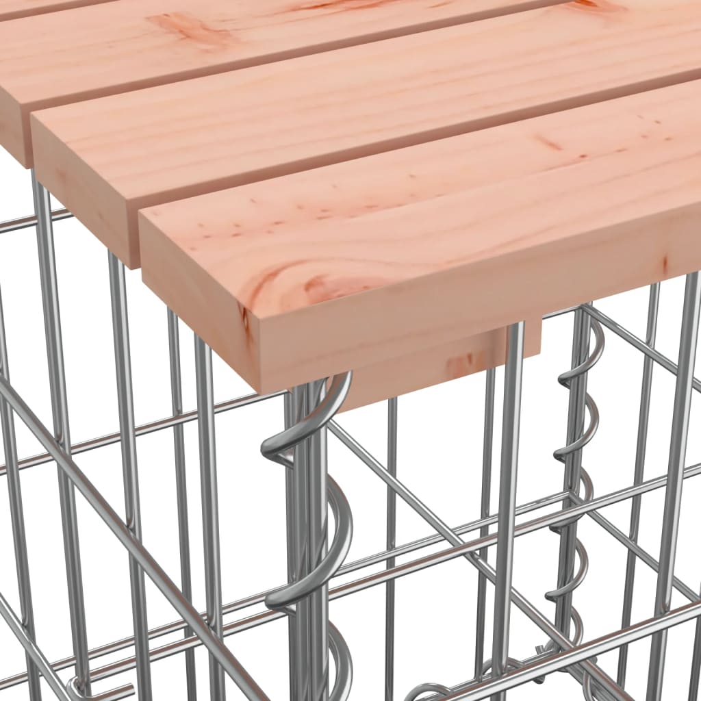 havebænk med gabiondesign 183x41x60,5 cm massivt douglasgran