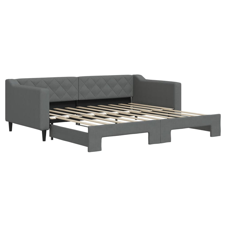 daybed med udtræk 90x190 cm stof mørkegrå