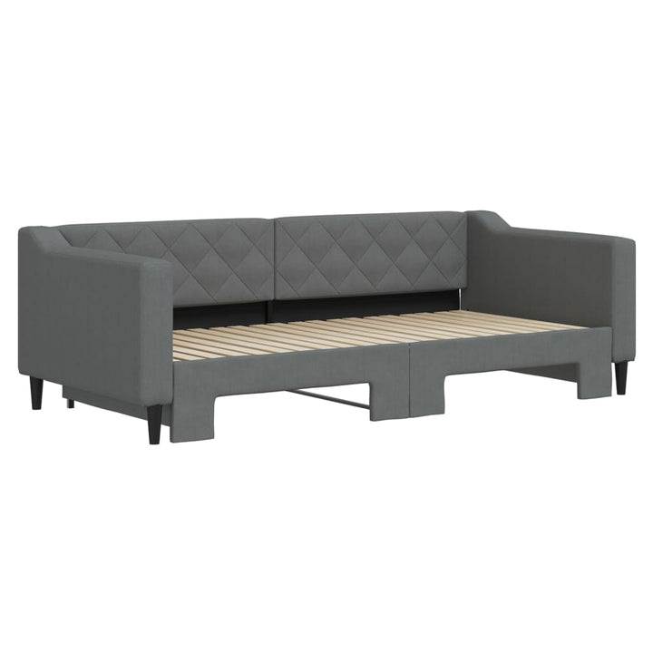 daybed med udtræk 90x190 cm stof mørkegrå