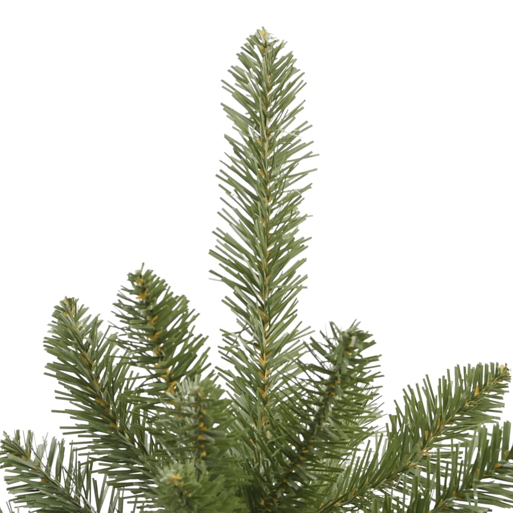 kunstigt juletræ med juletræsfod 210 cm hængslet grøn