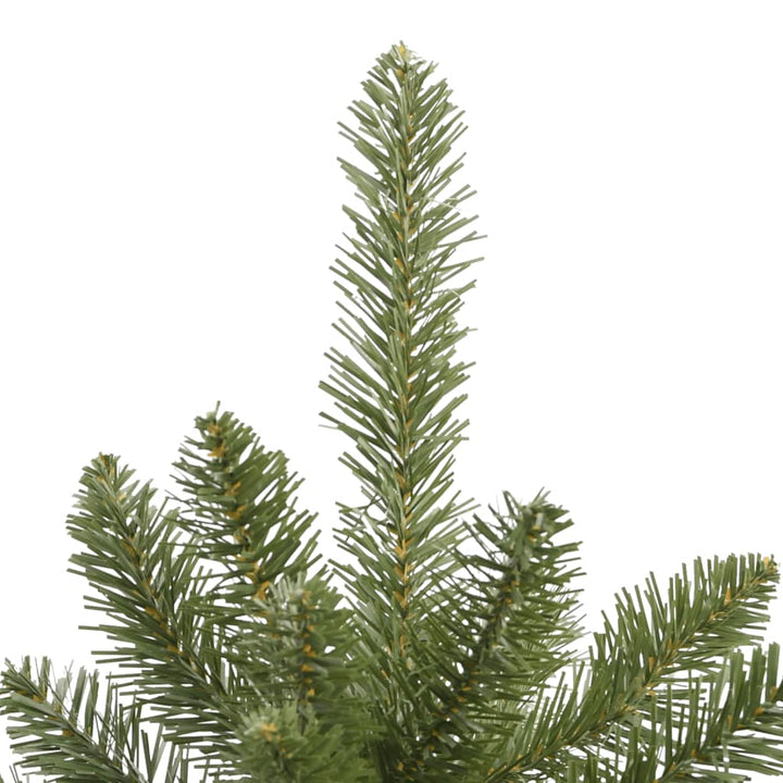 kunstigt juletræ med juletræsfod 210 cm hængslet grøn