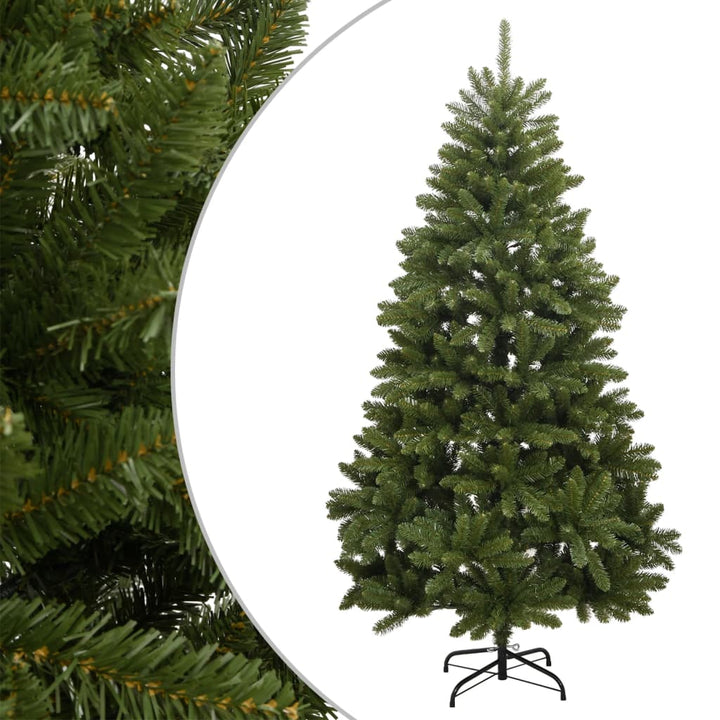 kunstigt juletræ med juletræsfod 270 cm hængslet grøn
