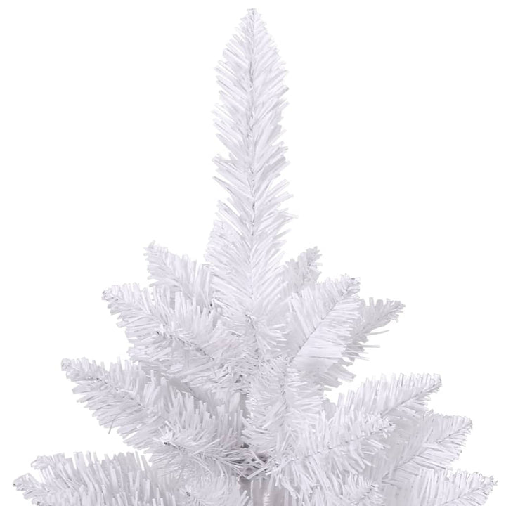 kunstigt juletræ med juletræsfod 240 cm hængslet hvid